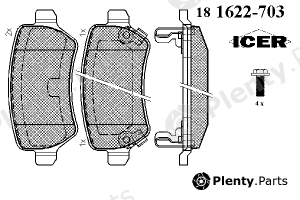  ICER part 181622-703 (181622703) Brake Pad Set, disc brake
