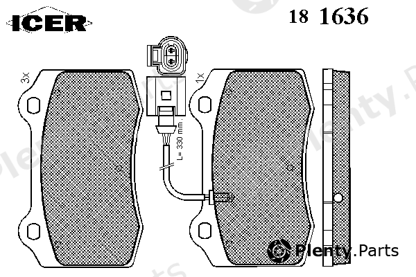  ICER part 181636 Brake Pad Set, disc brake