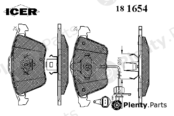  ICER part 181654 Brake Pad Set, disc brake