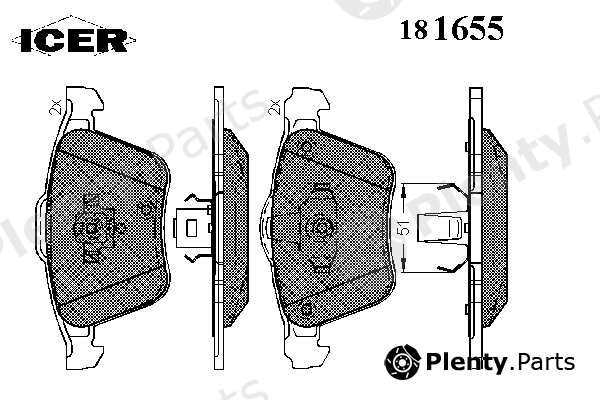  ICER part 181655 Brake Pad Set, disc brake