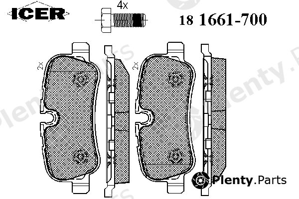  ICER part 181661-700 (181661700) Brake Pad Set, disc brake