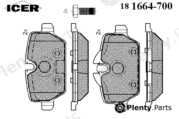  ICER part 181664-700 (181664700) Brake Pad Set, disc brake