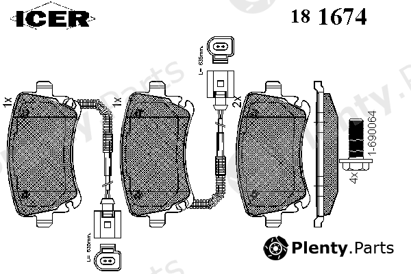  ICER part 181674 Brake Pad Set, disc brake