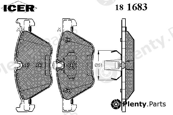  ICER part 181683 Brake Pad Set, disc brake