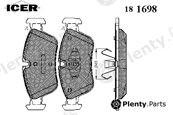  ICER part 181698 Brake Pad Set, disc brake