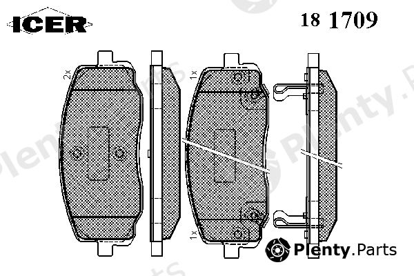  ICER part 181709 Brake Pad Set, disc brake