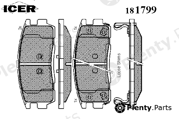  ICER part 181799 Brake Pad Set, disc brake