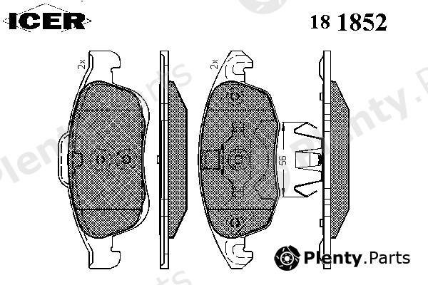  ICER part 181852 Brake Pad Set, disc brake