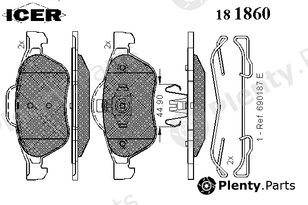  ICER part 181860 Brake Pad Set, disc brake