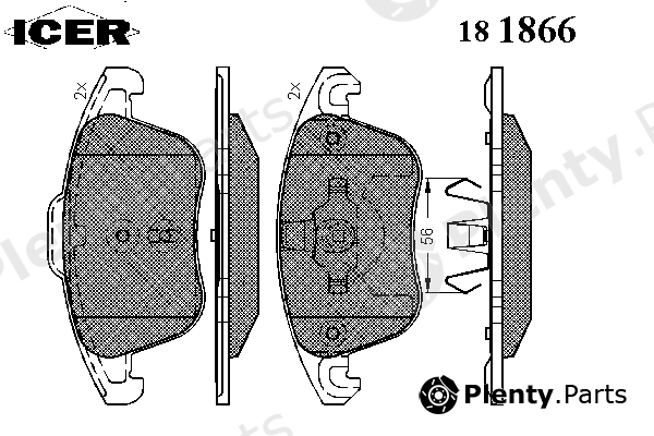  ICER part 181866 Brake Pad Set, disc brake
