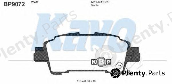  KAVO PARTS part BP-9072 (BP9072) Brake Pad Set, disc brake