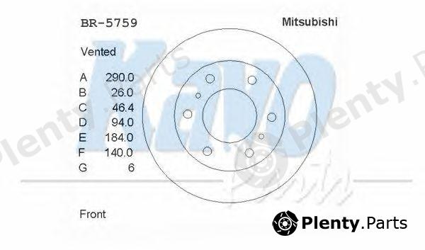  KAVO PARTS part BR-5759 (BR5759) Brake Disc