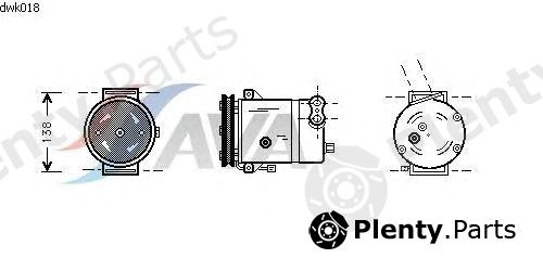  AVA QUALITY COOLING part DWK018 Compressor, air conditioning