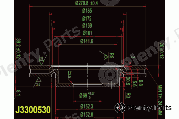  NIPPARTS part J3300530 Brake Disc