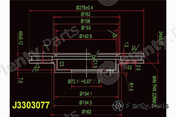  NIPPARTS part J3303077 Brake Disc