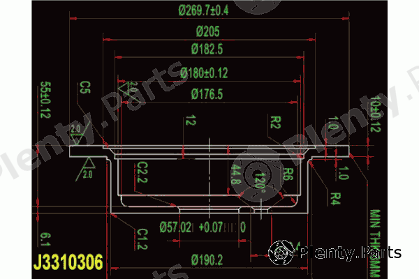  NIPPARTS part J3310306 Brake Disc