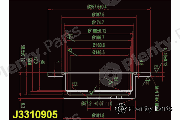  NIPPARTS part J3310905 Brake Disc