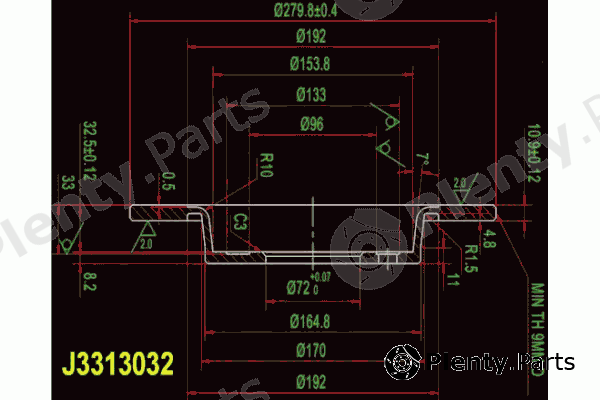  NIPPARTS part J3313032 Brake Disc