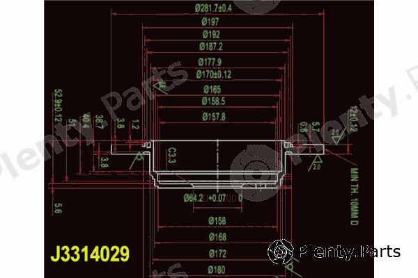  NIPPARTS part J3314029 Brake Disc