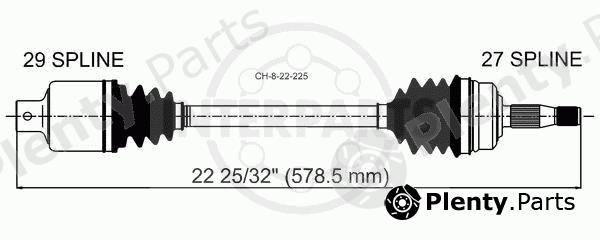  INTERPARTS part CH-8-22-225 (CH822225) Drive Shaft