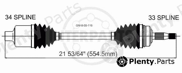  INTERPARTS part GM-8-00-116 (GM800116) Drive Shaft