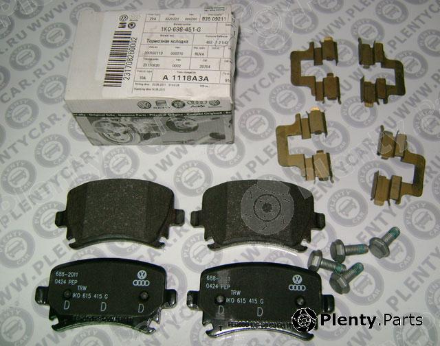 Genuine VAG part 1K0698451G Brake Pad Set, disc brake