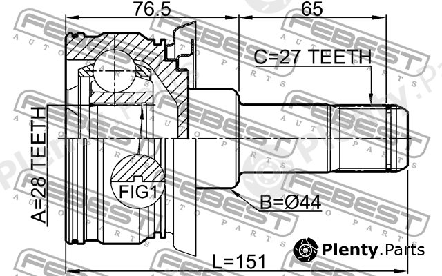  FEBEST part 1911E70RR Replacement part
