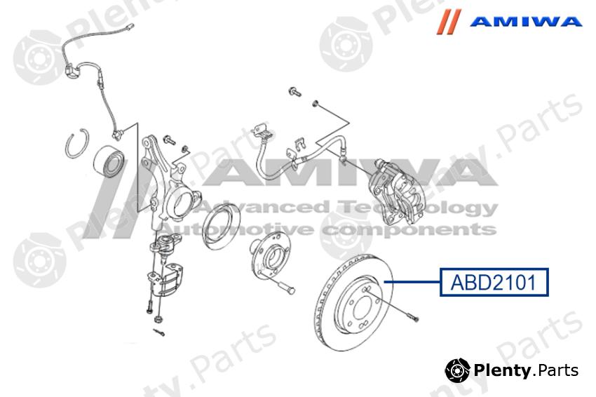  AMIWA part ABD2101 Front brake disc Kia / Hyundai