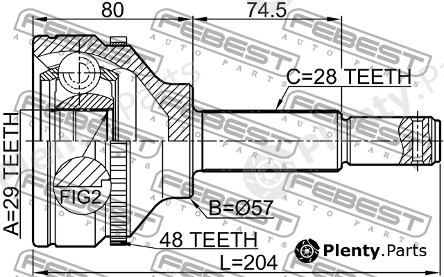  FEBEST part 2110-TT9A48 (2110TT9A48) Replacement part