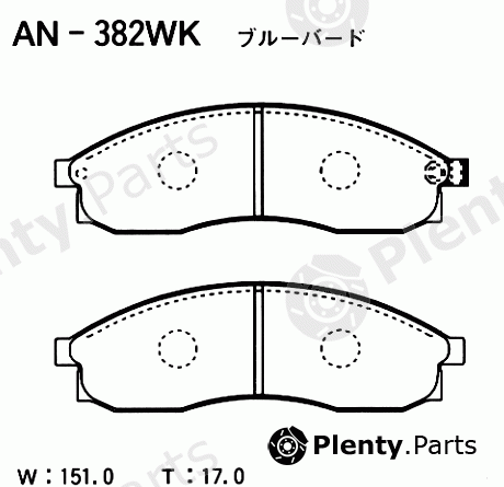  AKEBONO part AN-382WK (AN382WK) Brake Pad Set, disc brake