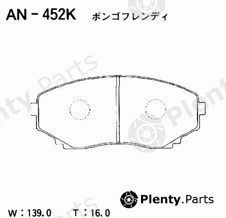  AKEBONO part AN-452K (AN452K) Brake Pad Set, disc brake