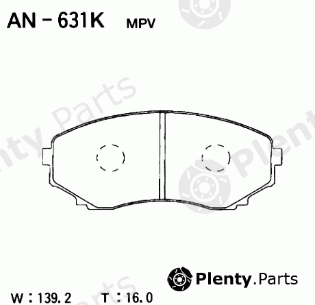  AKEBONO part AN-631K (AN631K) Brake Pad Set, disc brake