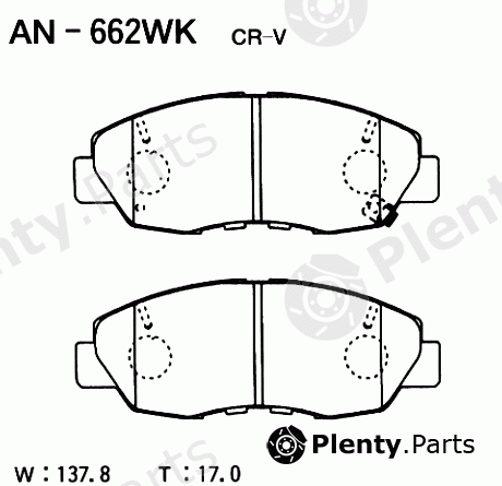  AKEBONO part AN-662WK (AN662WK) Brake Pad Set, disc brake