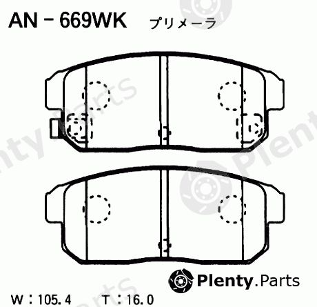  AKEBONO part AN-669WK (AN669WK) Brake Pad Set, disc brake