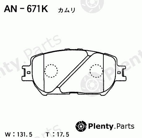  AKEBONO part AN-671K (AN671K) Brake Pad Set, disc brake