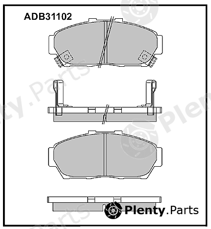  ALLIED NIPPON part ADB31102 Brake Pads Honda Integra / Honda Civic