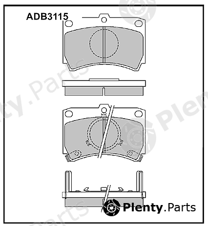  ALLIED NIPPON part ADB3115 Brake Pad Set, disc brake
