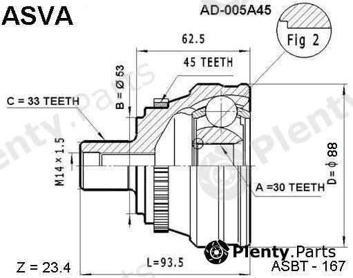 ASVA part AD005A45 Replacement part
