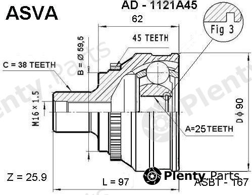  ASVA part AD1121A45 Replacement part