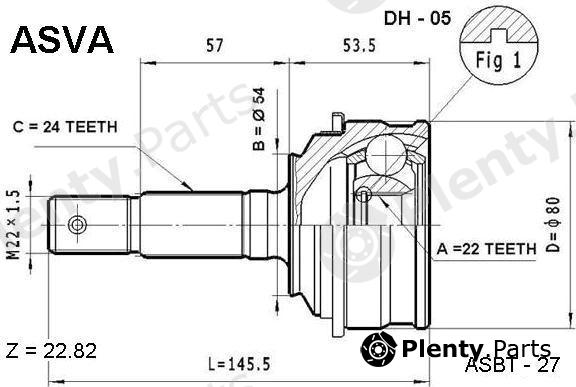  ASVA part DH05 Joint Kit, drive shaft