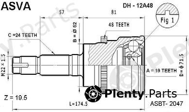  ASVA part DH-12A48 (DH12A48) Joint Kit, drive shaft