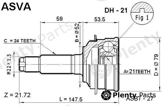  ASVA part DH21 Joint Kit, drive shaft