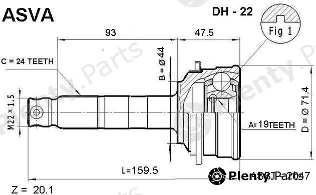  ASVA part DH22 Replacement part