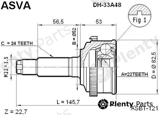  ASVA part DH33A48 Joint Kit, drive shaft