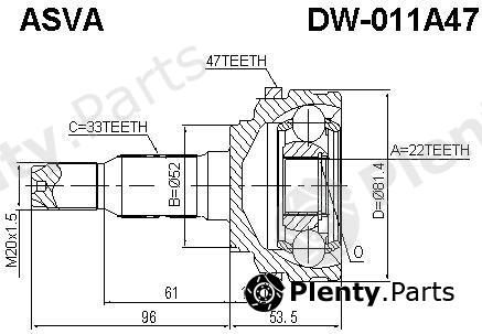  ASVA part DW011A47 Joint Kit, drive shaft
