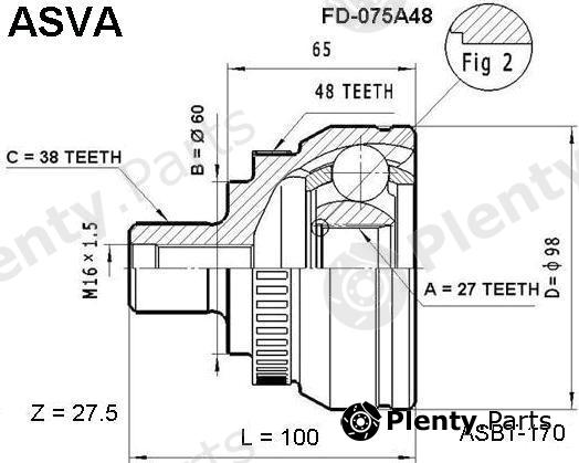  ASVA part FD075A48 Joint Kit, drive shaft