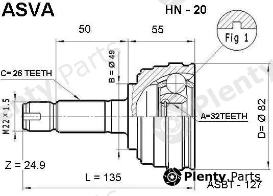 ASVA part HN20 Joint Kit, drive shaft