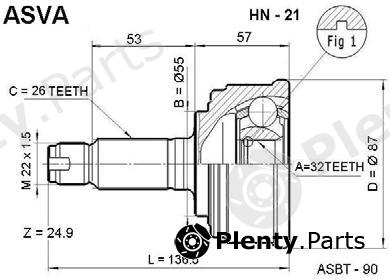  ASVA part HN21 Joint Kit, drive shaft