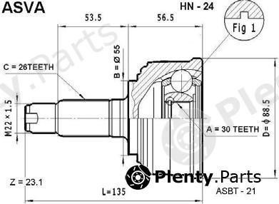  ASVA part HN-24 (HN24) Joint Kit, drive shaft