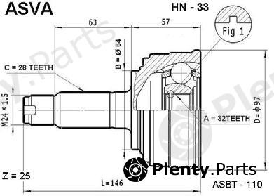  ASVA part HN33 Joint Kit, drive shaft